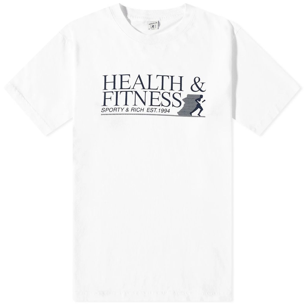 Men's Health & Fitness T-Shirt White/Navy