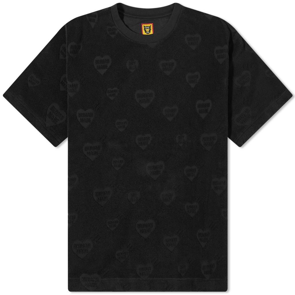 Men's Heart Pile T-Shirt Black
