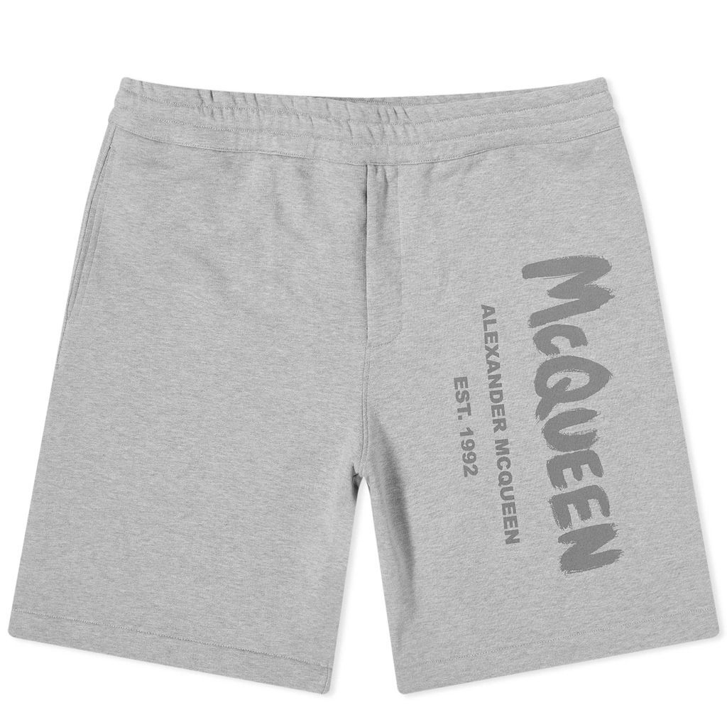 Men's Graffiti Logo Sweat Short Pale Grey