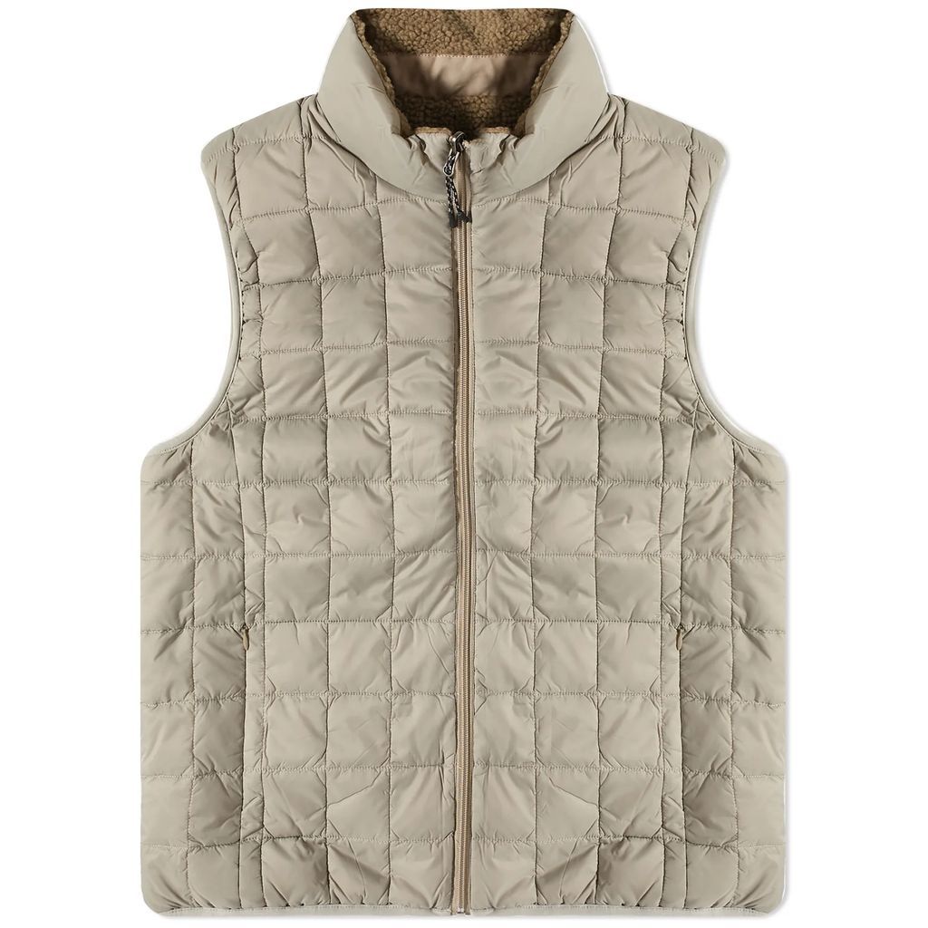 Men's Reversible Fleece Down Vest Light Grey/Beige