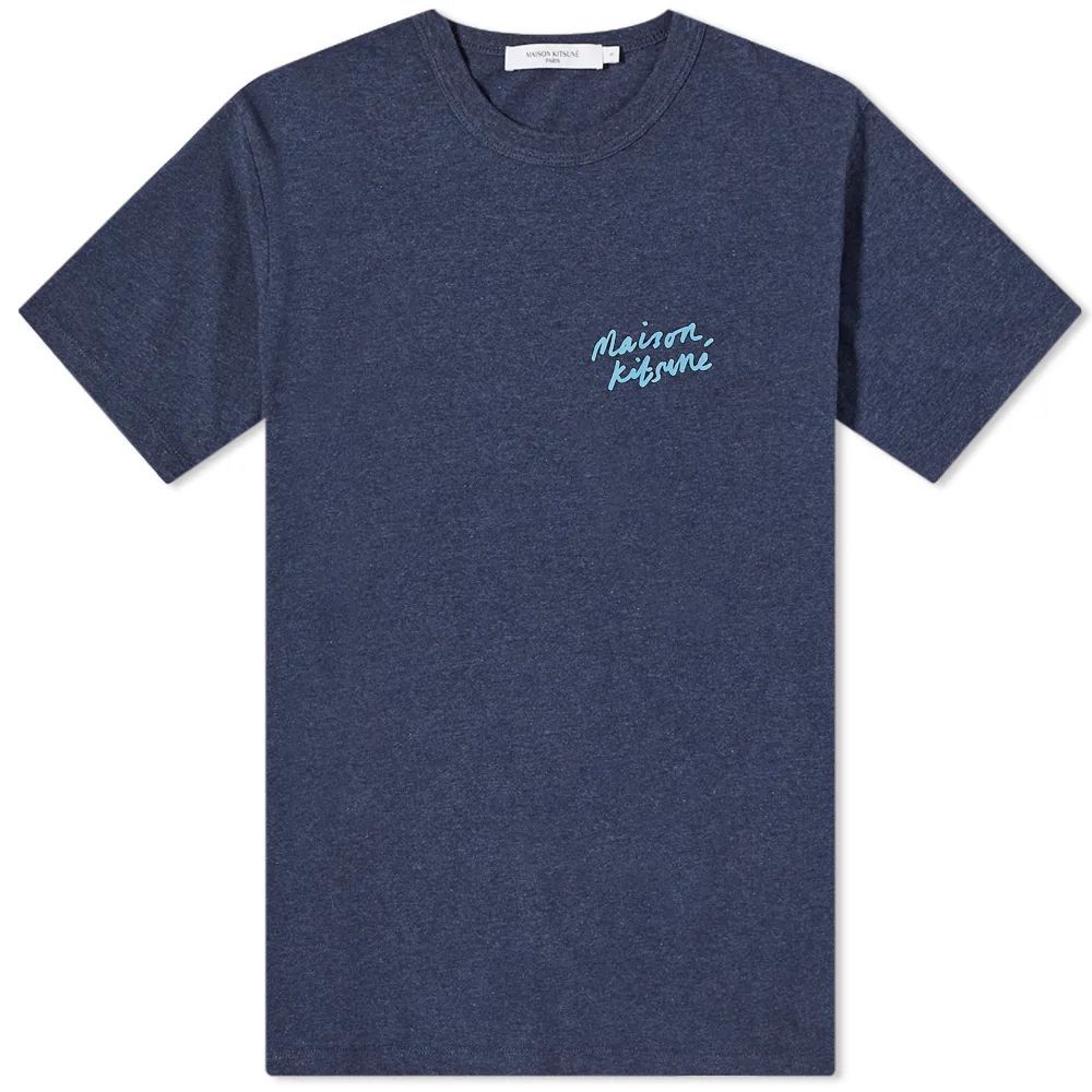 Men's Mini Logo Handwriting T-Shirt Navy Melange