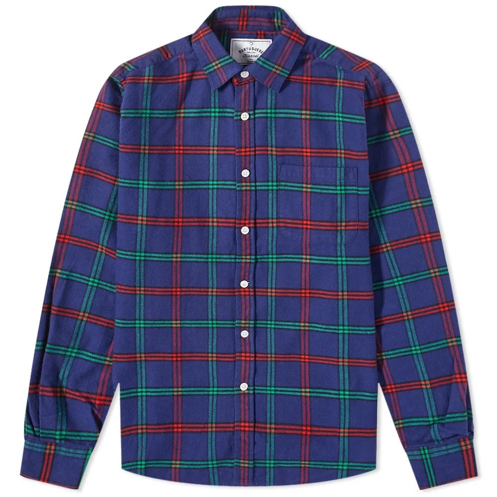 Men's Naife Flannel Check Shirt Blue/Green/Red