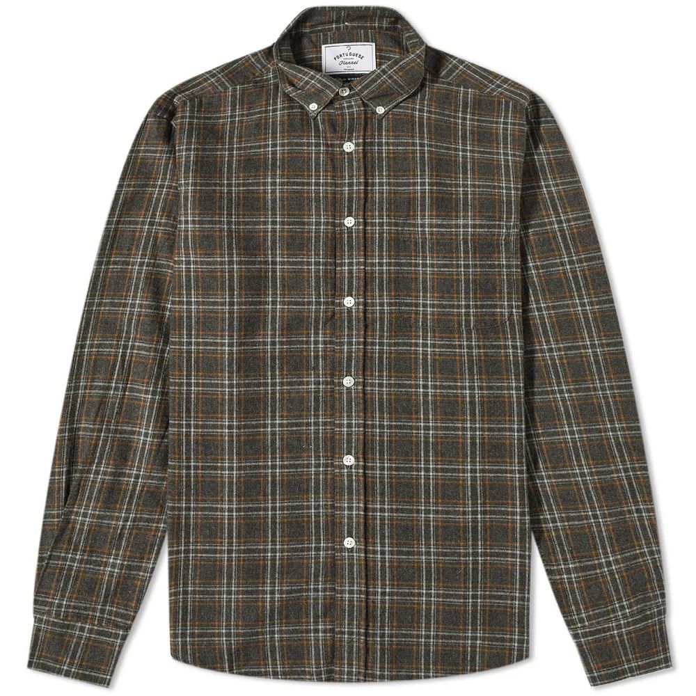 Men's Mill Check Flannel Shirt Grey/Brown