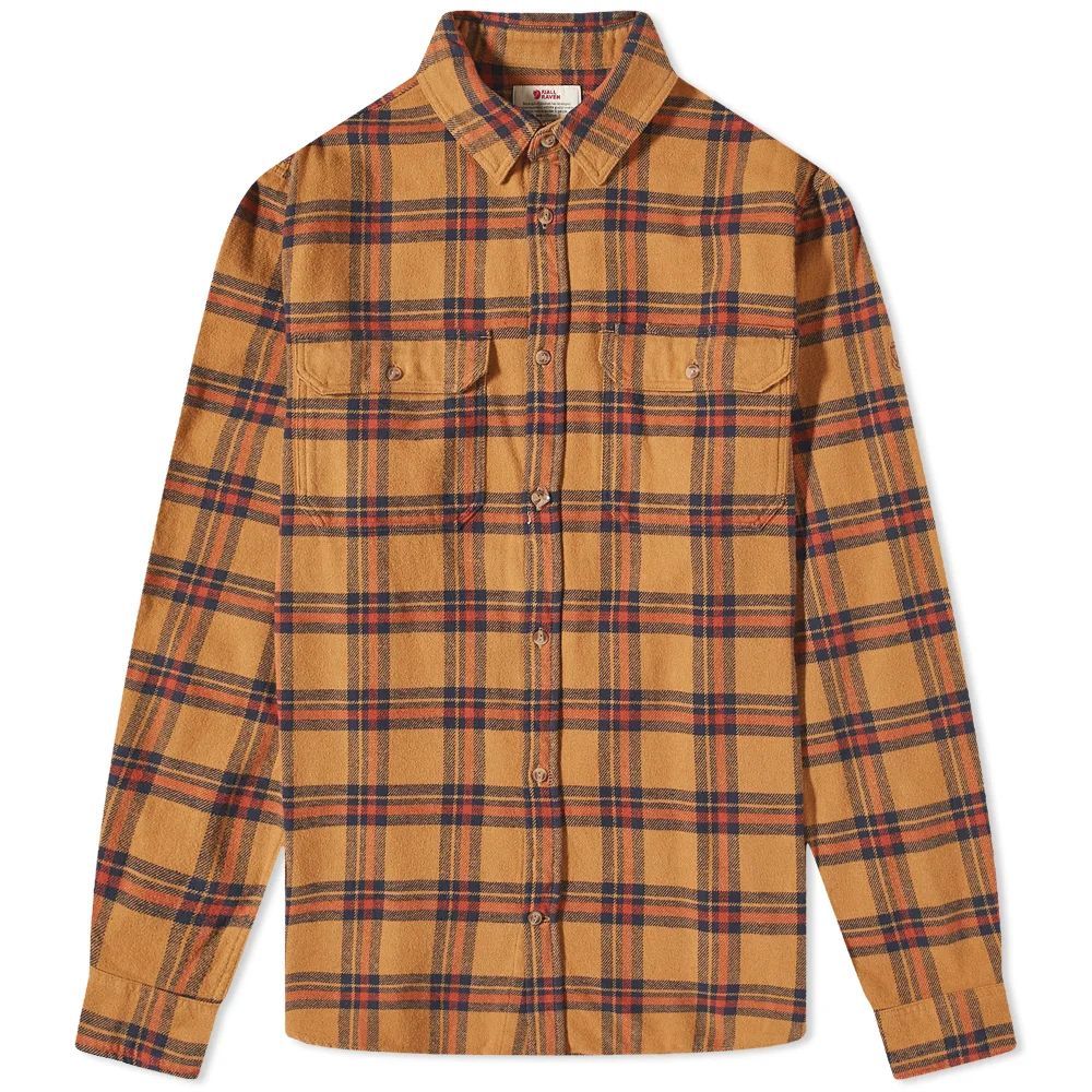Men's Övik Heavy Flannel Shirt Buckwheat Brown/Autumn Leaf