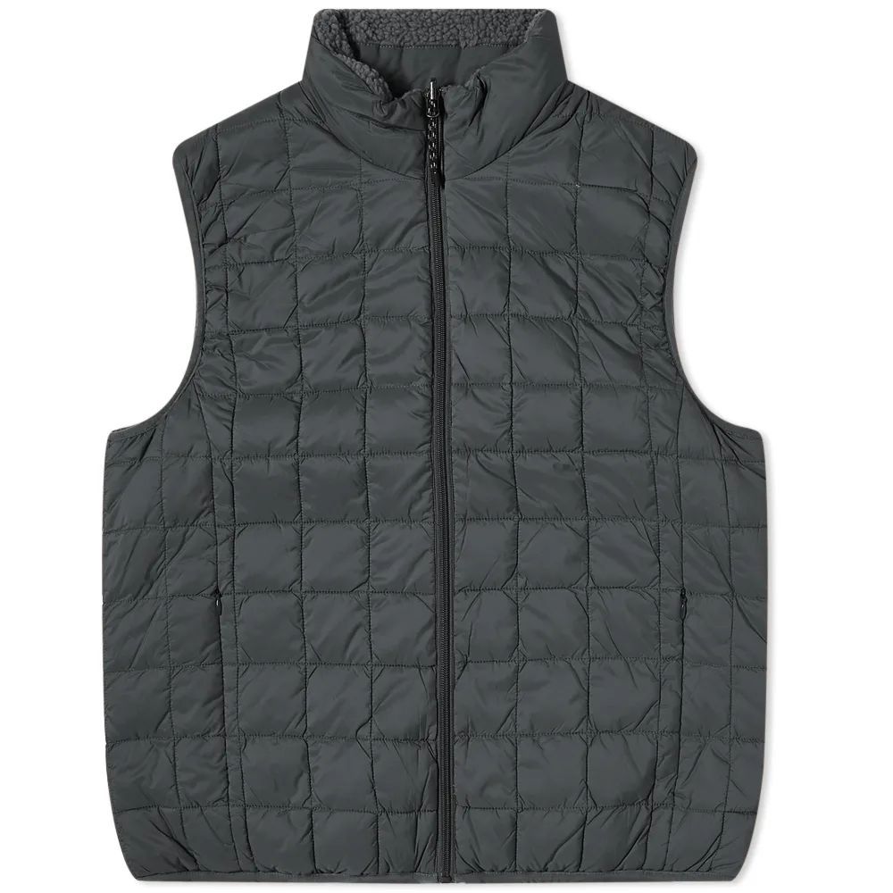 Men's Reversible Boa Fleece Down Vest Black/Black
