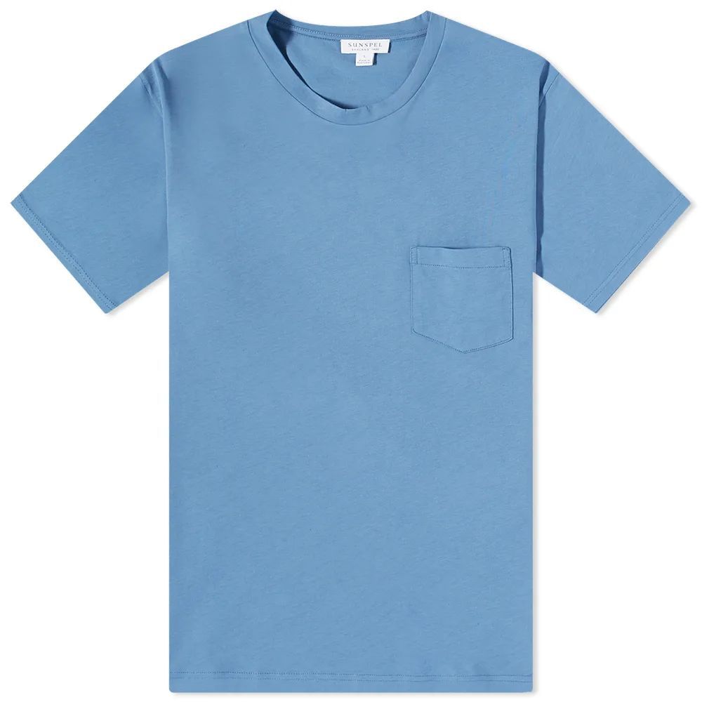 Men's Riviera Pocket Crew Neck T-Shirt Bluestone
