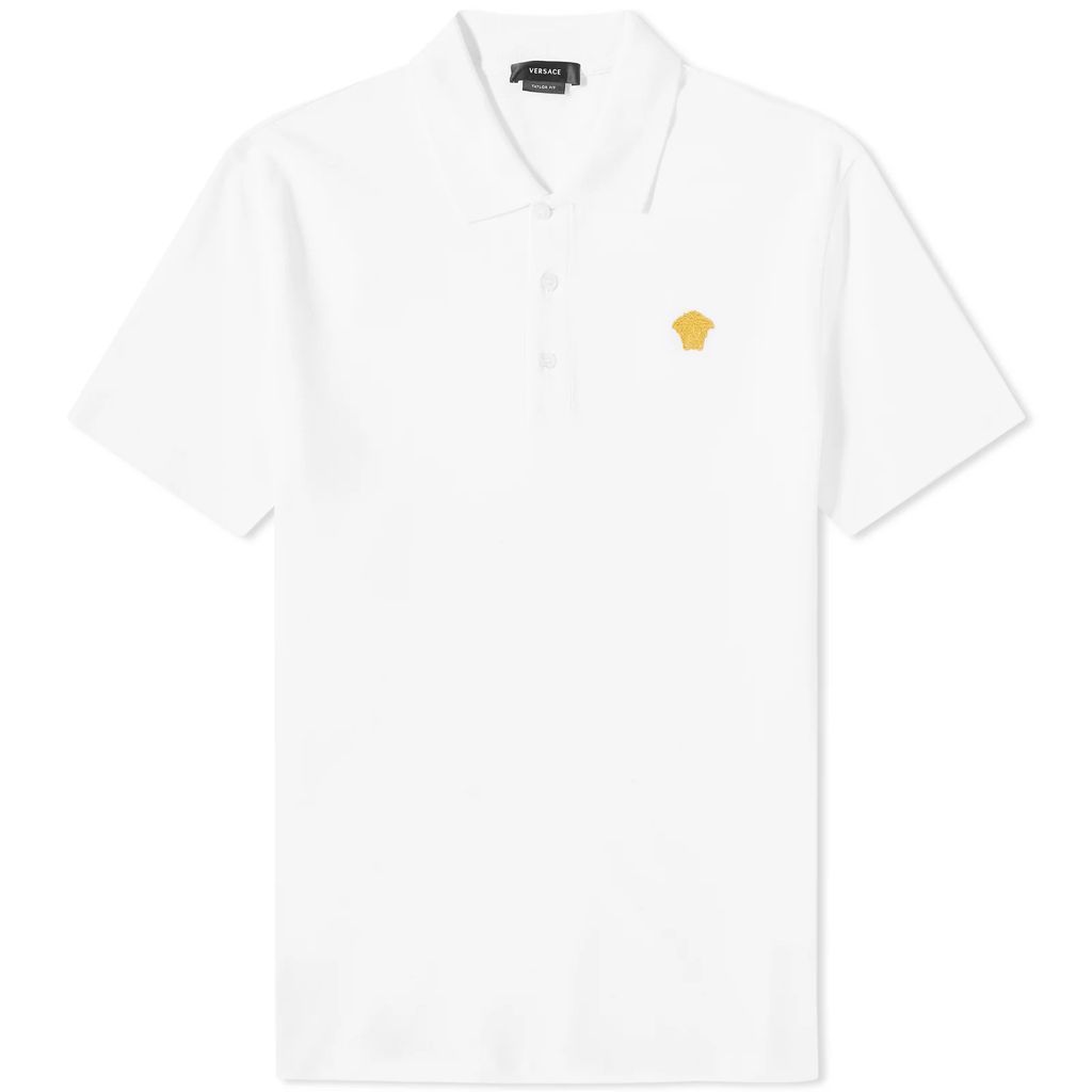 Men's Medusa Logo Polo Shirt White