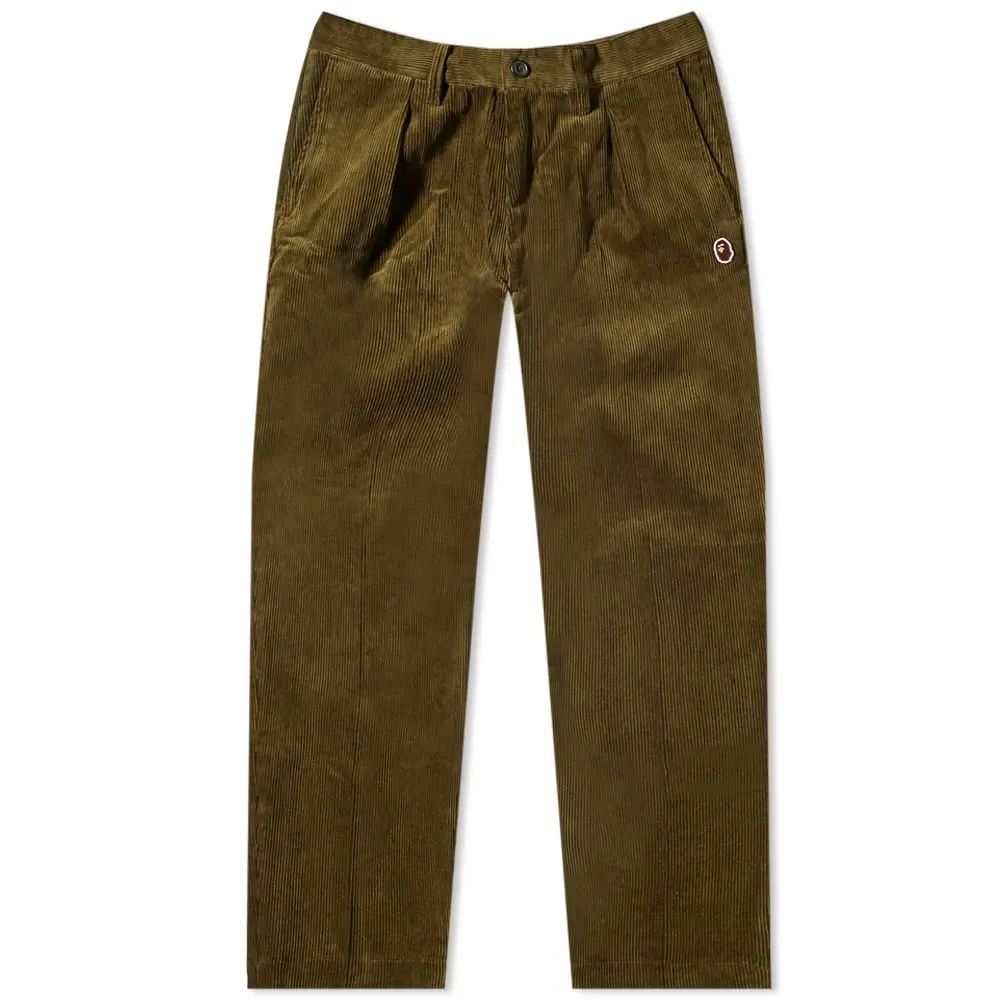 Men's One Point Loose Fit Corduroy Pant Olive Drab