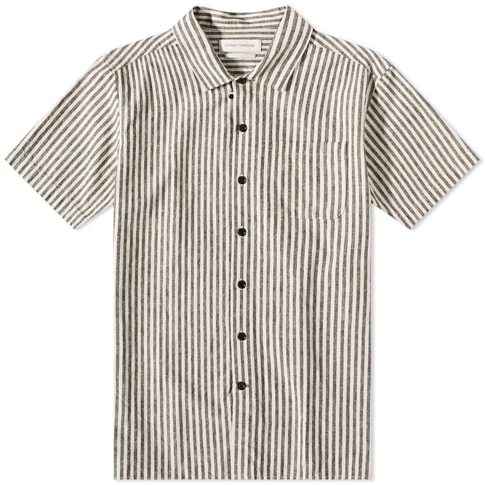 Men's Riviera Short Sleeve Shirt Cream/Charcoal