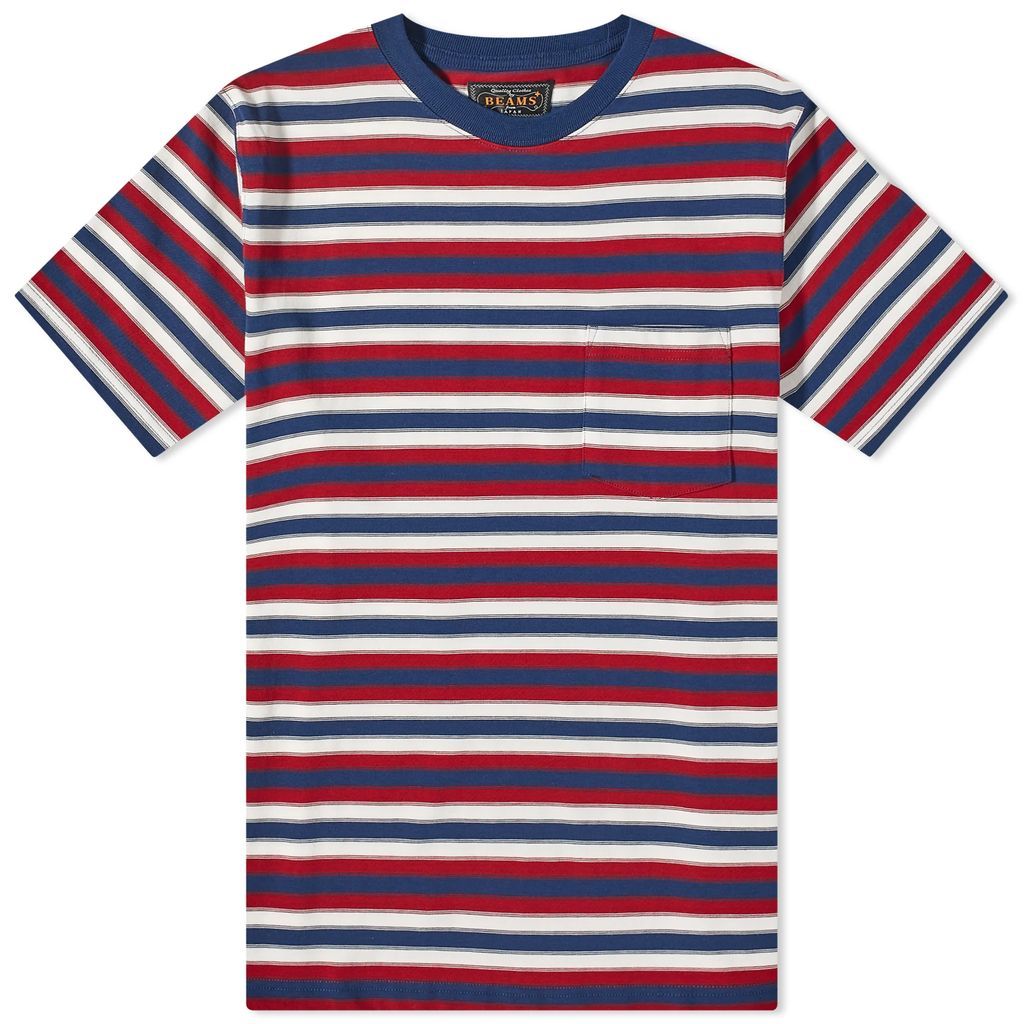 Men's Multi Stripe Pocket T-Shirt Blue