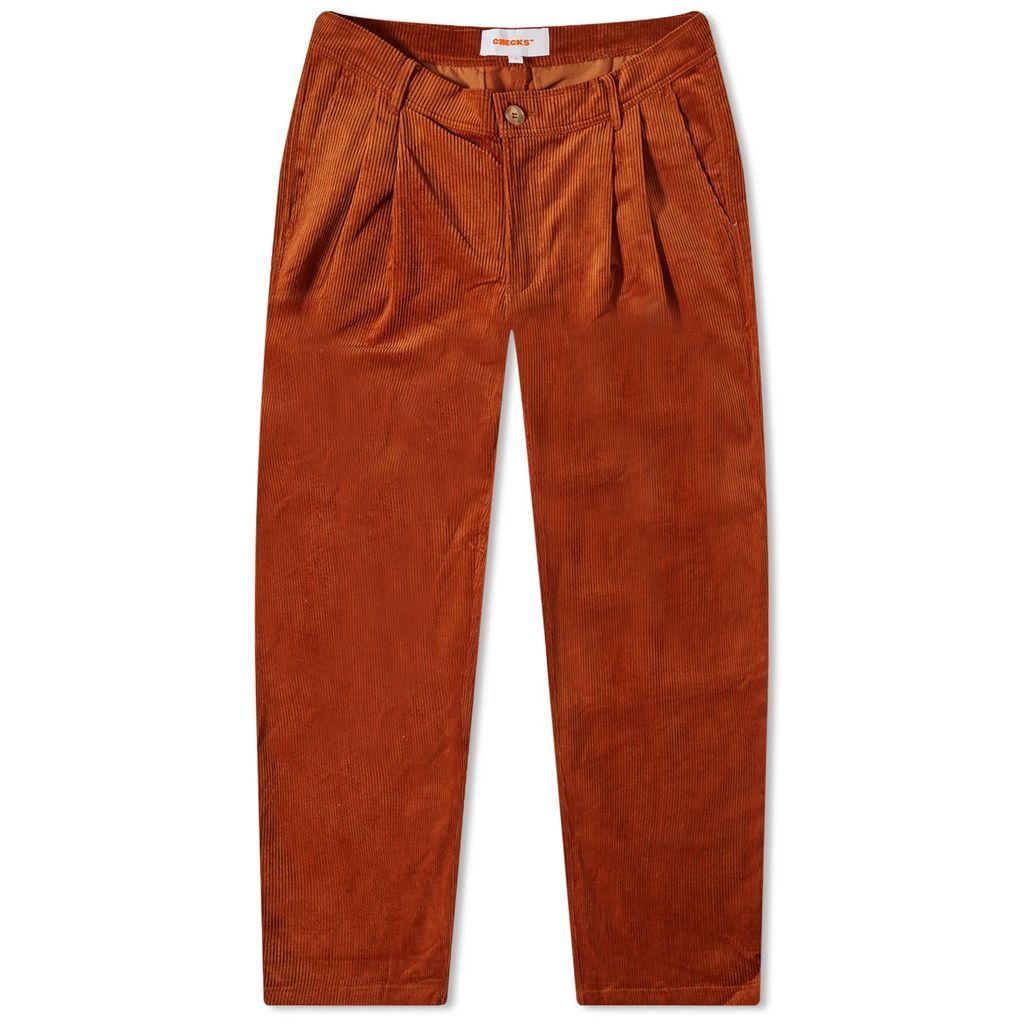 Men's Pleated Corduroy Pant Rust