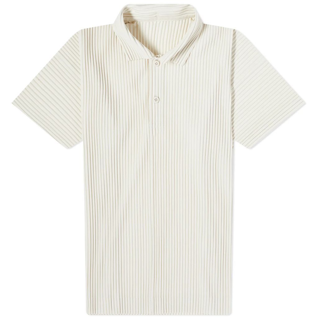Men's Pleated Polo Ivory
