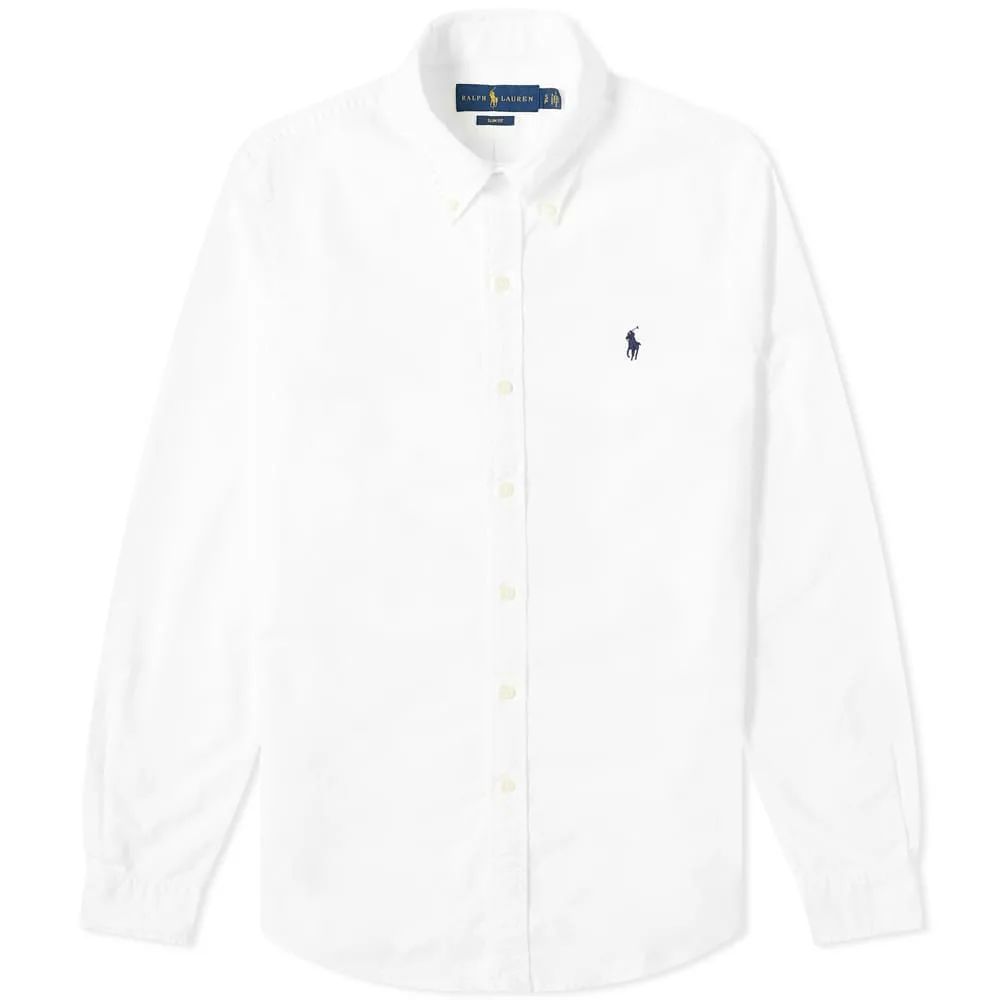 Men's Slim Fit Garment Dyed Button Down Shirt White
