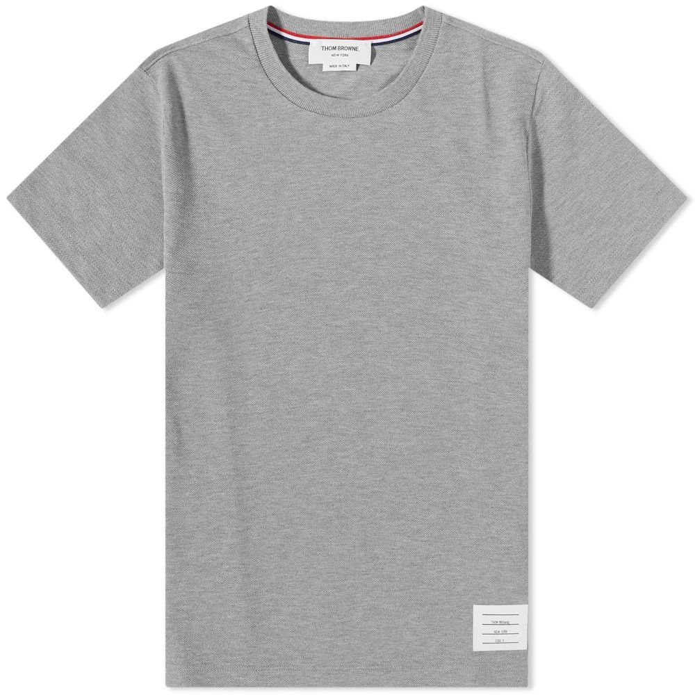Men's Side Four Bar Pique T-Shirt Light Grey