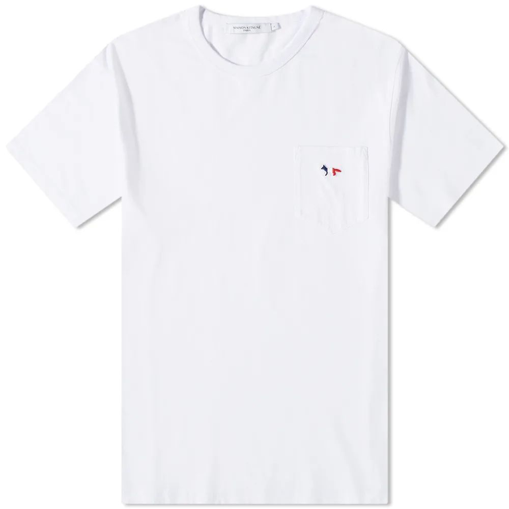 Men's Tricolor Fox Patch Pocket T-Shirt White