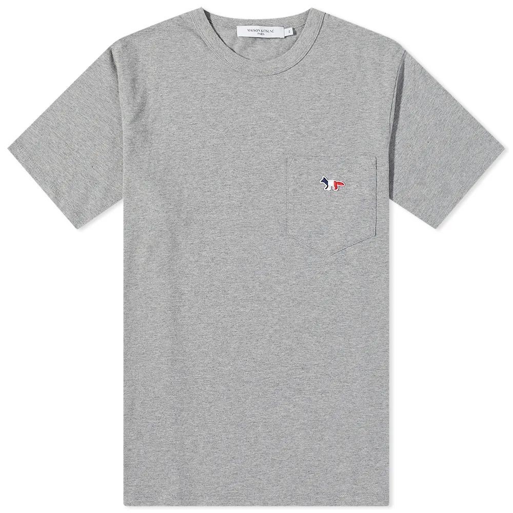 Men's Tricolor Fox Patch Pocket T-Shirt Grey Melange