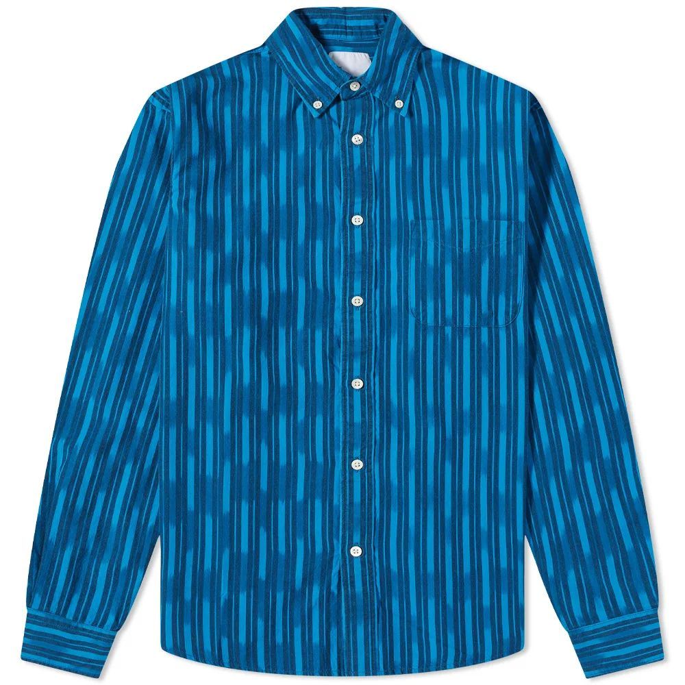 Men's Wave Batik Premium Button Down Shirt Navy