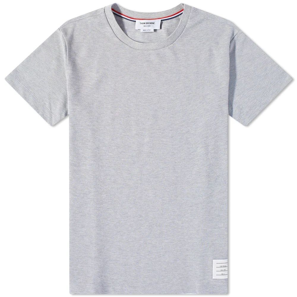 Men's Side Four Bar Pique T-Shirt Light Grey