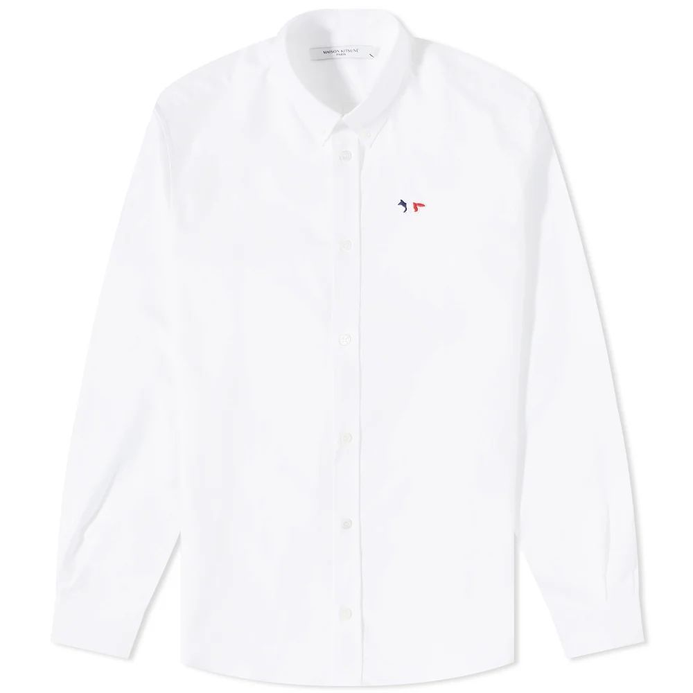 Men's Tricolor Fox Patch Classic Shirt White
