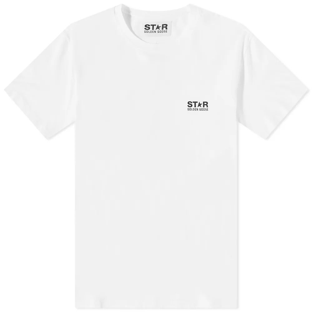 Men's Star Front Back Print T-Shirt Optic White/Dark Blue
