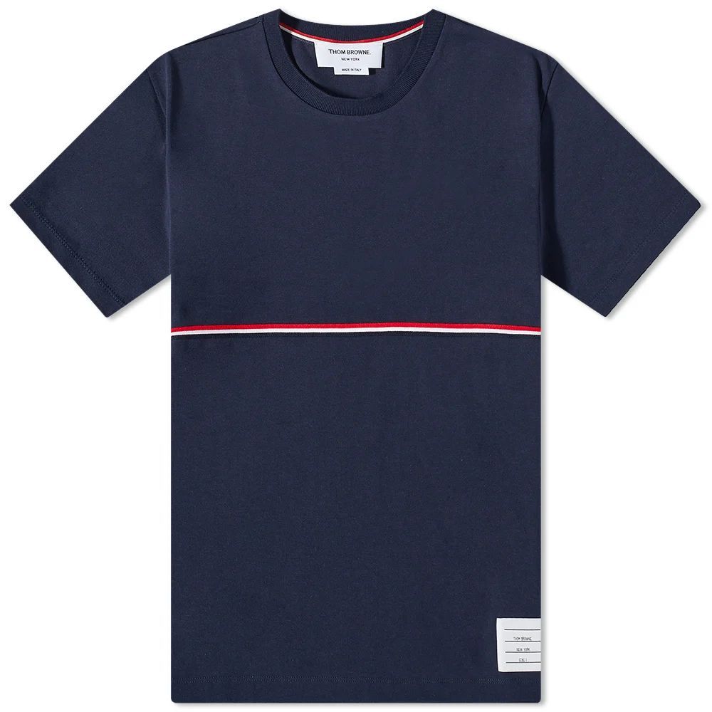 Men's Tricolor Stripe T-Shirt Navy