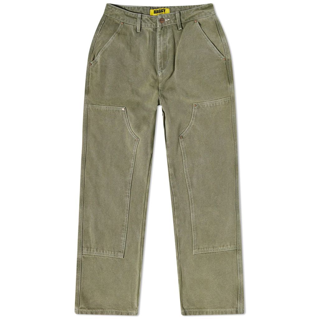 Men's Washed Canvas Double Knee Pant Fern