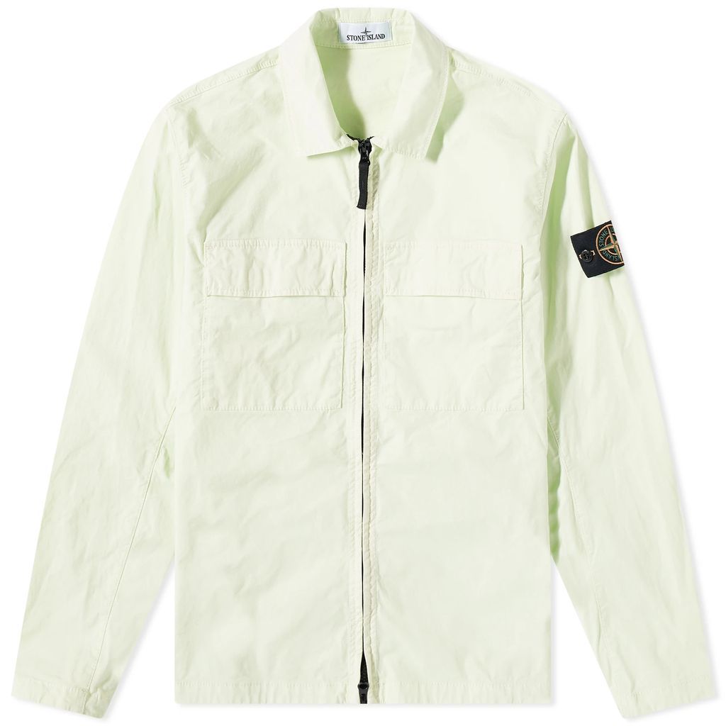 Men's Supima Cotton Twill Stretch-TC Zip Shirt Jacket Light Green