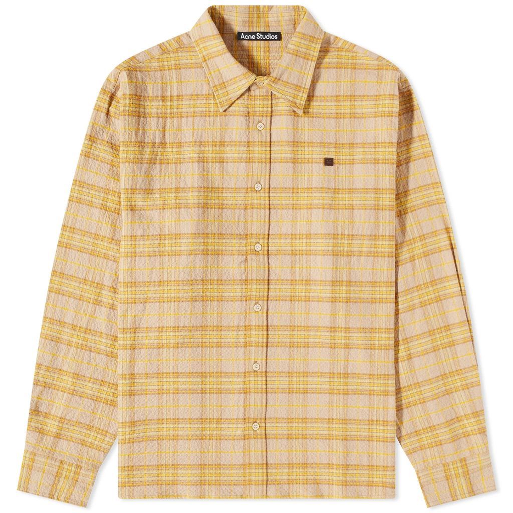 Men's Sarlie Flannel Check Face Shirt Brown/Orange