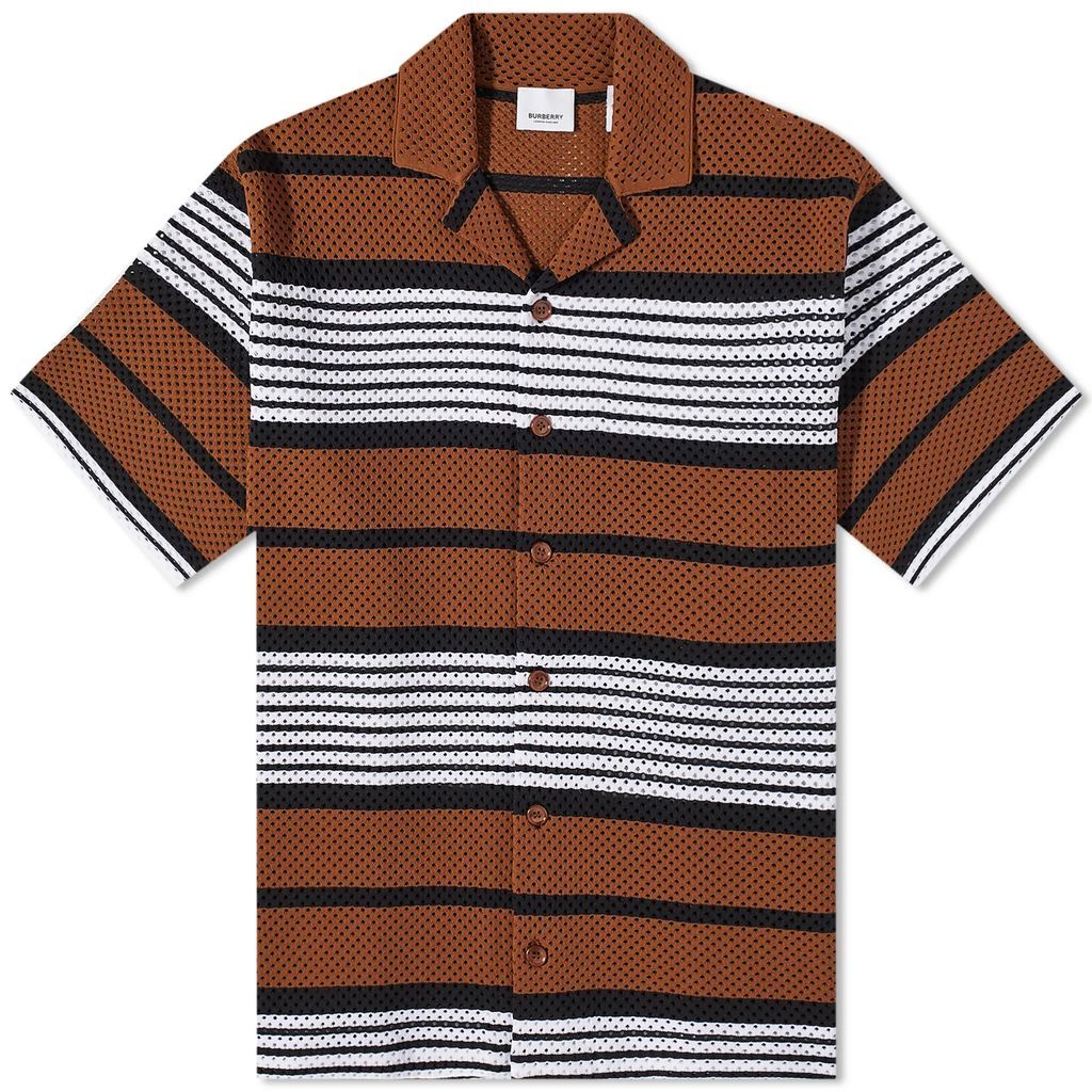 Men's Triple Stripe Woven Vacation Shirt Dark Birch Brown