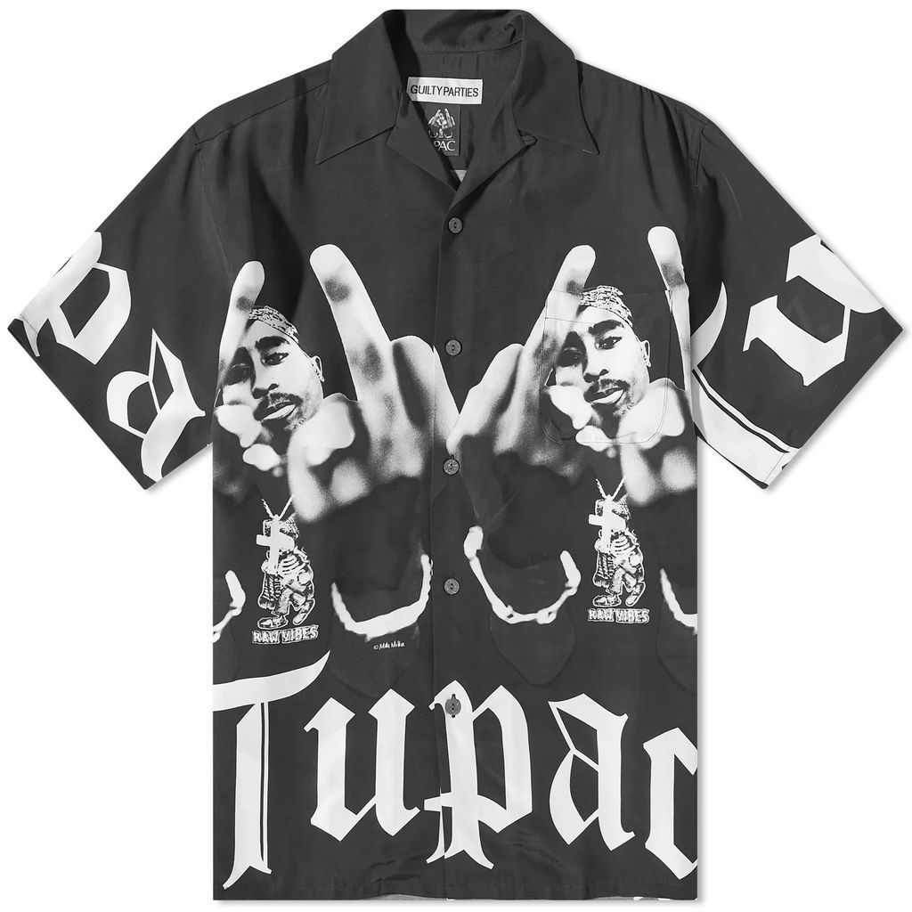 Men's Tupac Short Sleeve Type 1 Hawaiian Shirt Black