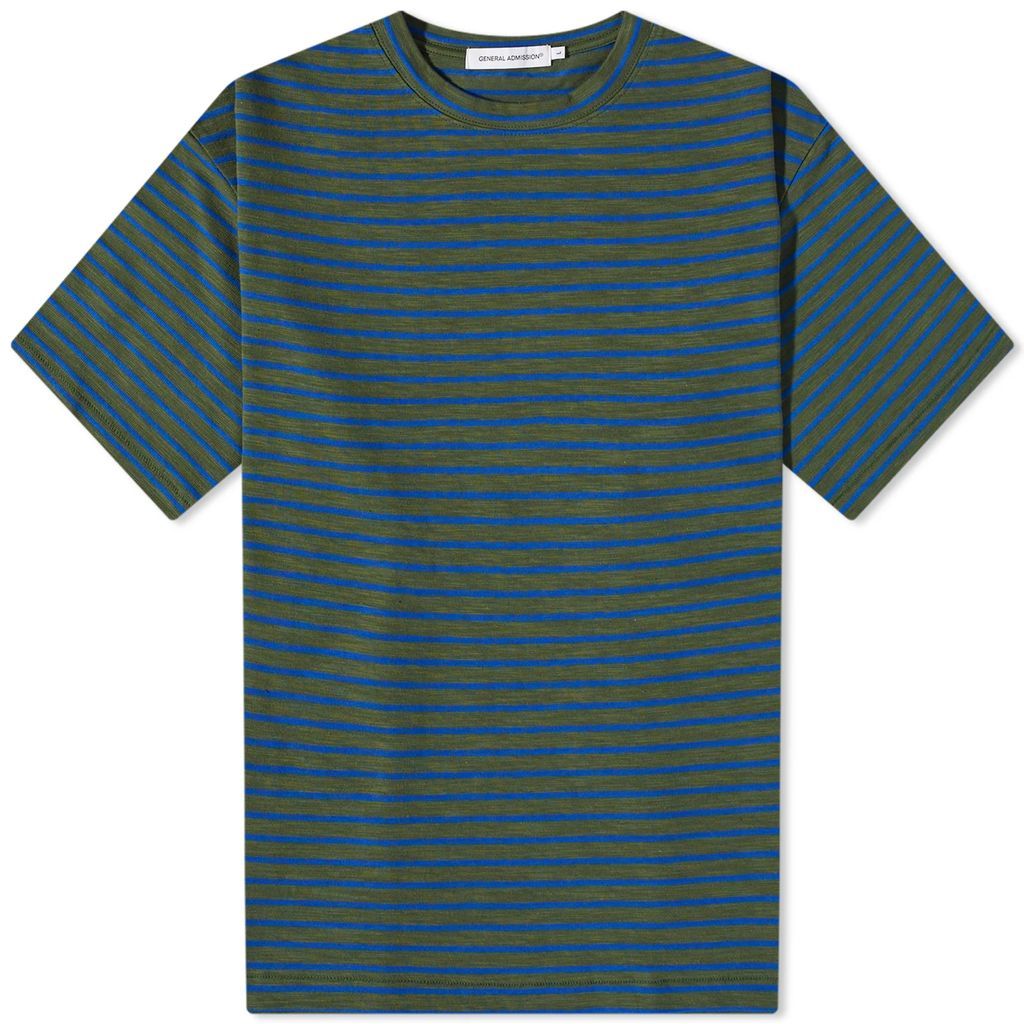 Men's Striped Slub T-Shirt Green Blue