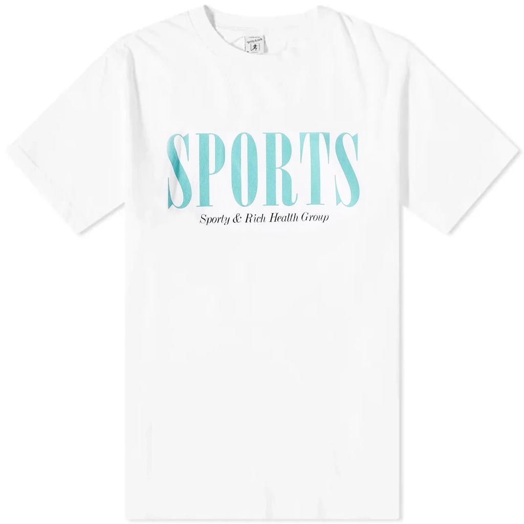 Men's Sports T-Shirt White/Faded Teal