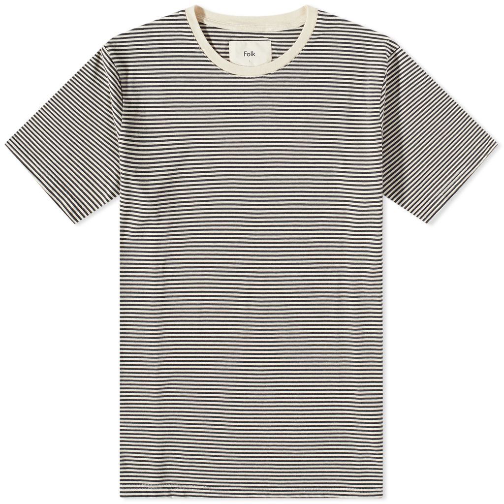 Men's Stripe T-Shirt Charcoal Ecru