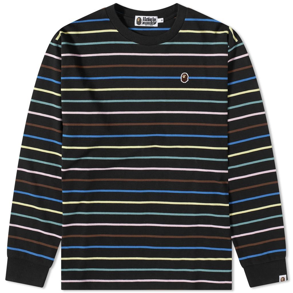 Men's Stripe Long Sleeve T-Shirt Black