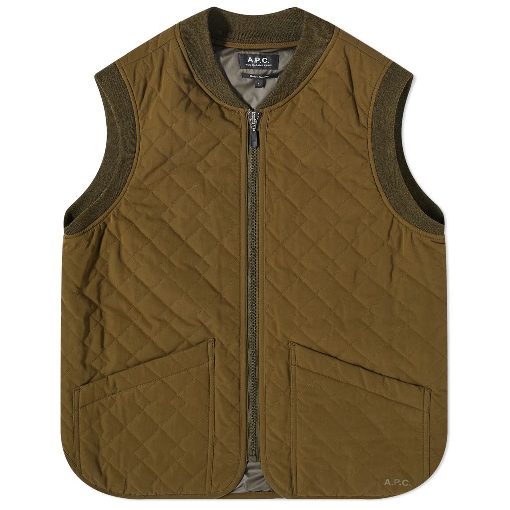Men's Silas Quilted Vest Military Khaki