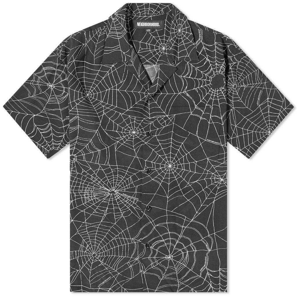 Men's Spiderweb Hawaiian Shirt Black