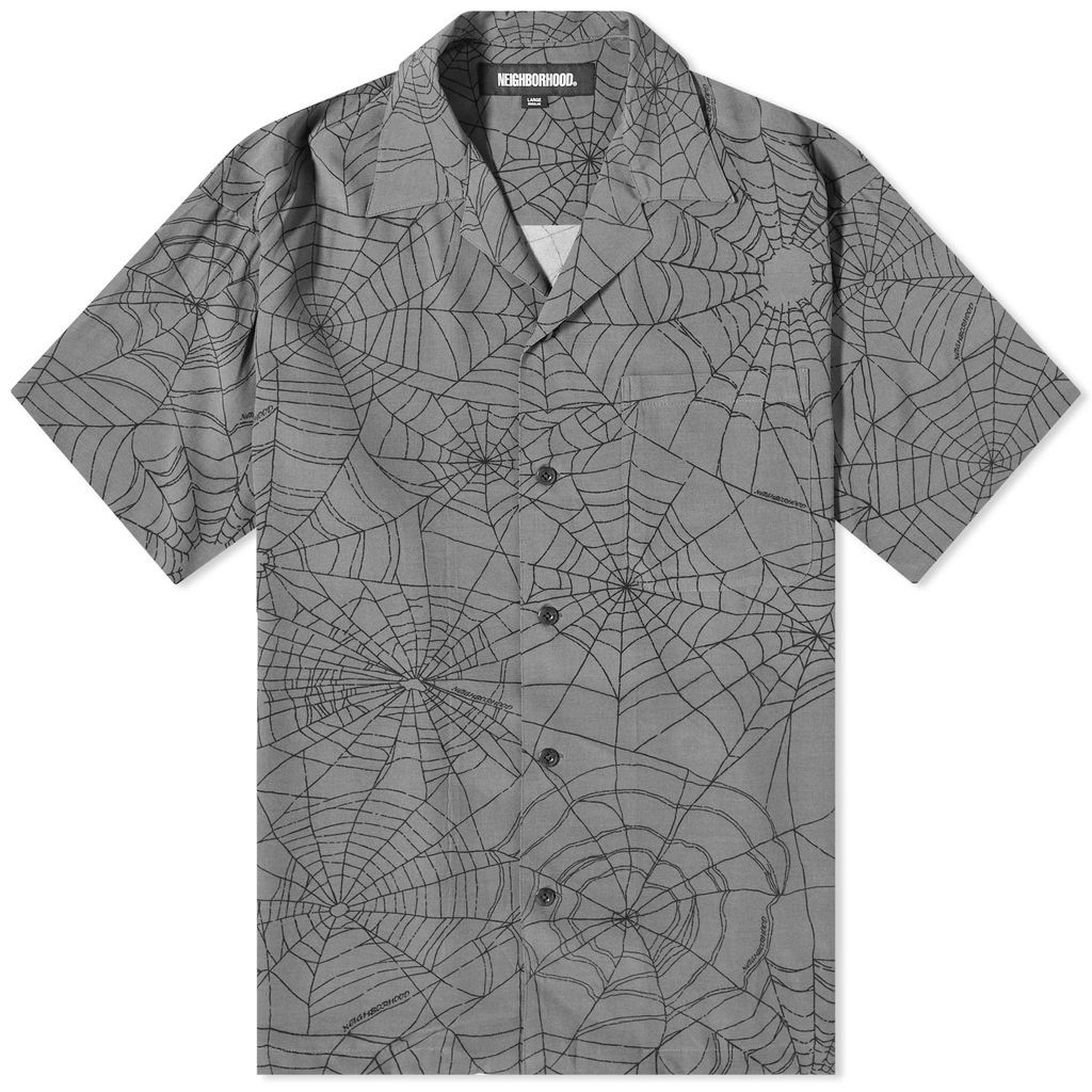 Men's Spiderweb Hawaiian Shirt Grey