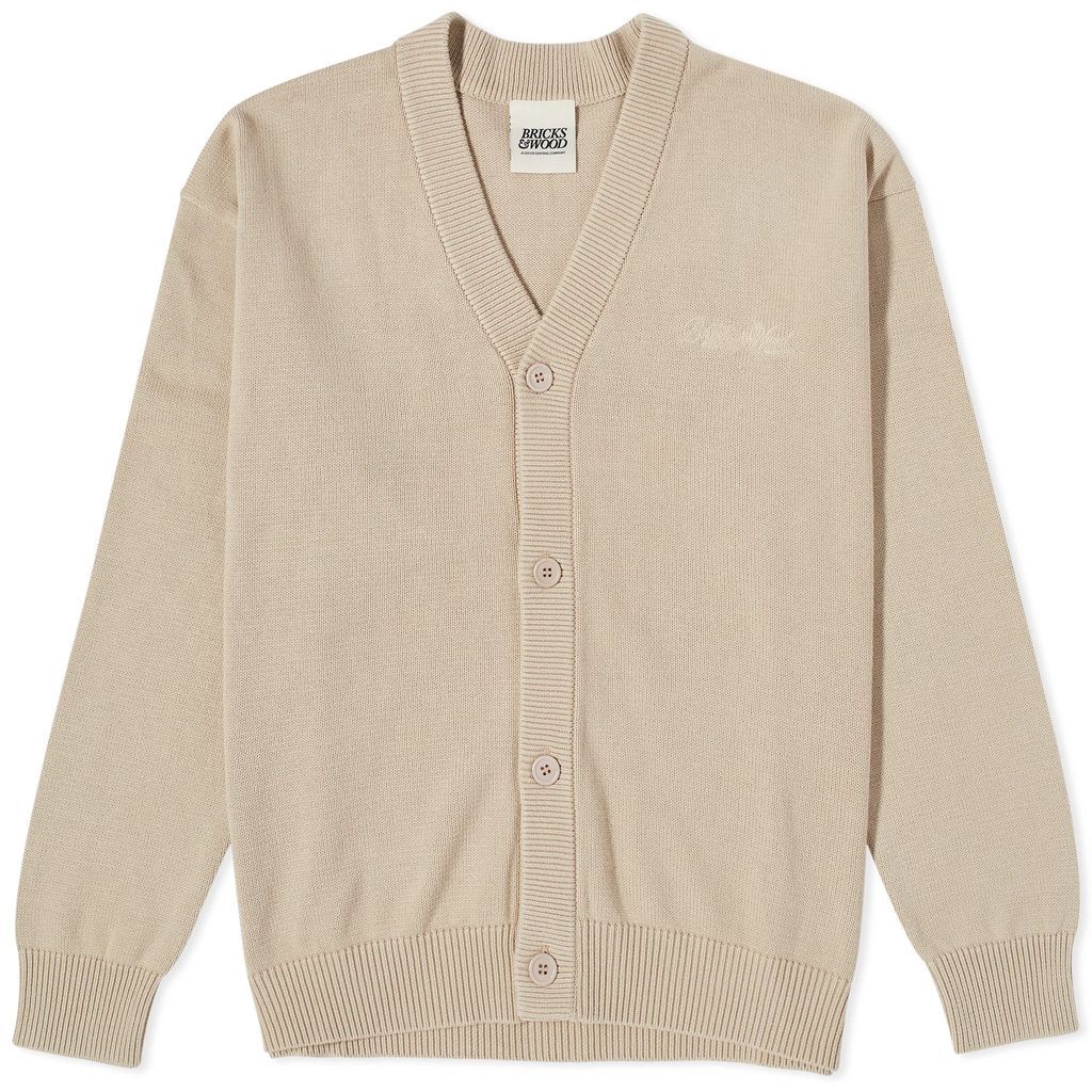 Men's Script Logo Cardigan Beige