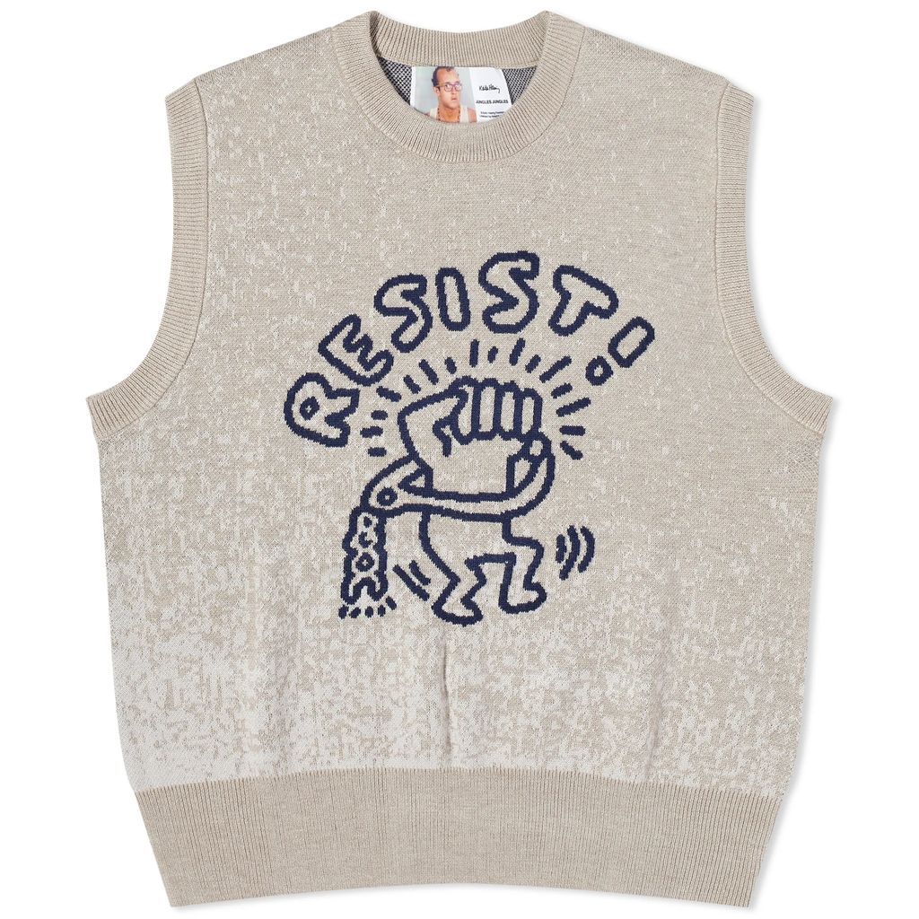 Men's x Keith Haring Resist Knitted Vest Grey