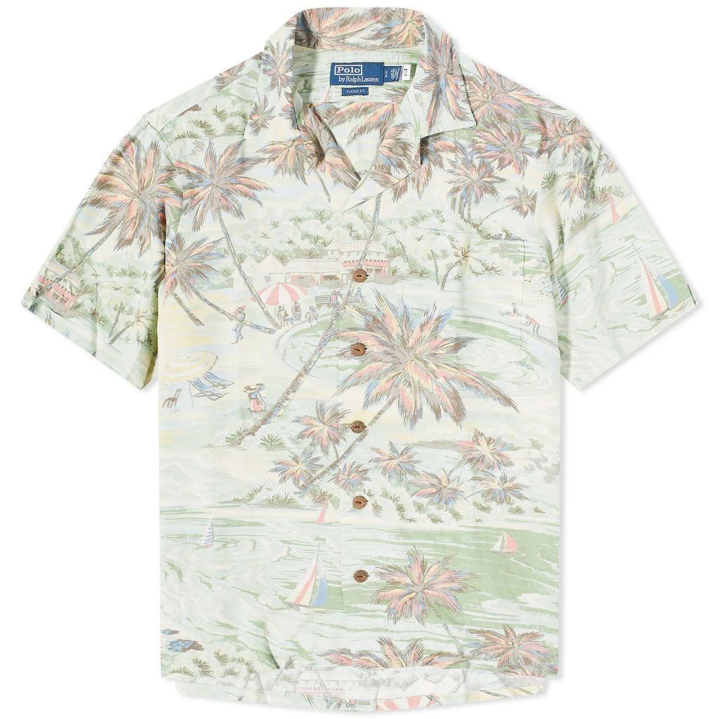 Men's Palm Print Vacation Shirt Hawaiian Beach Bazaar