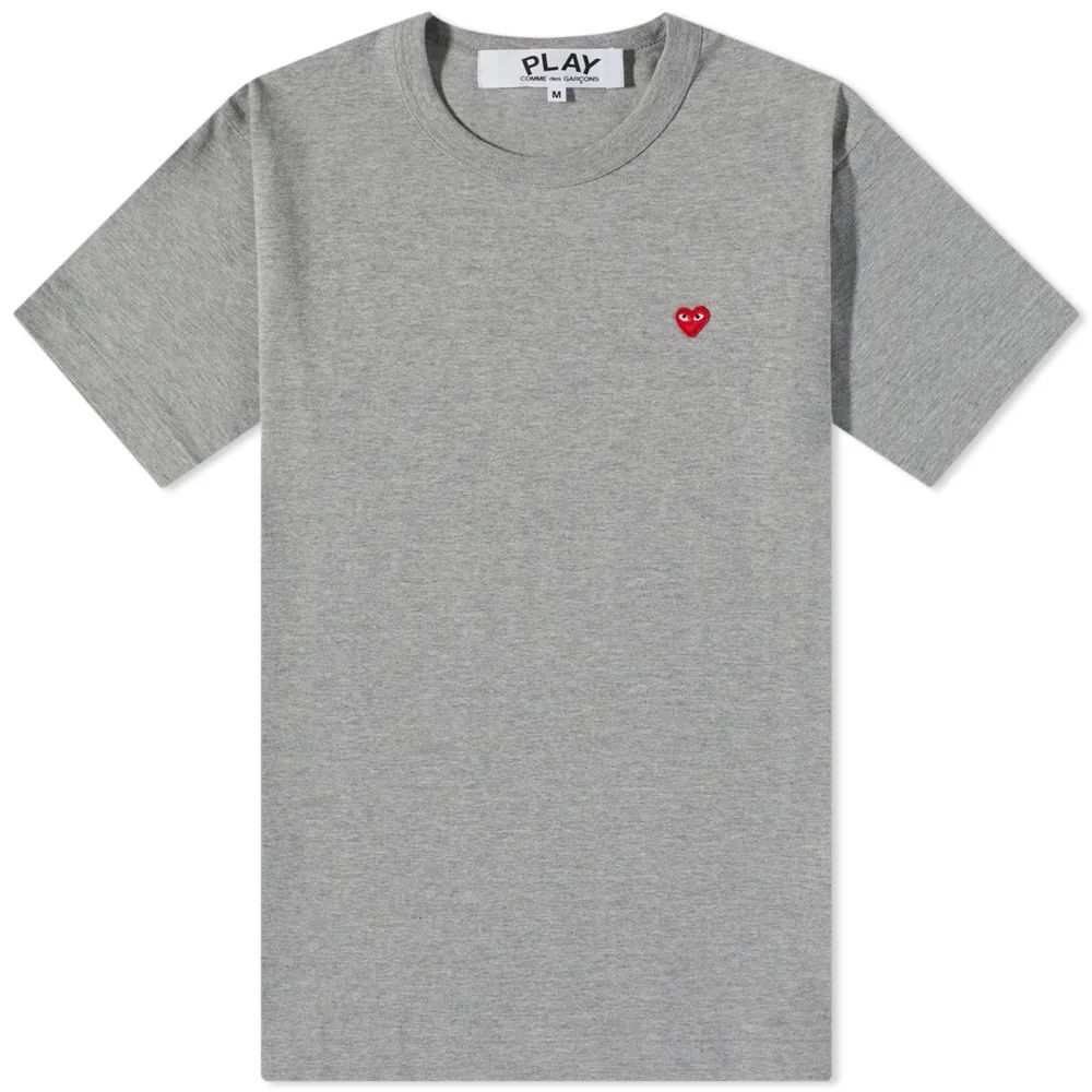 Comme des Garcons Play Small Red Heart T-Shirt Grey