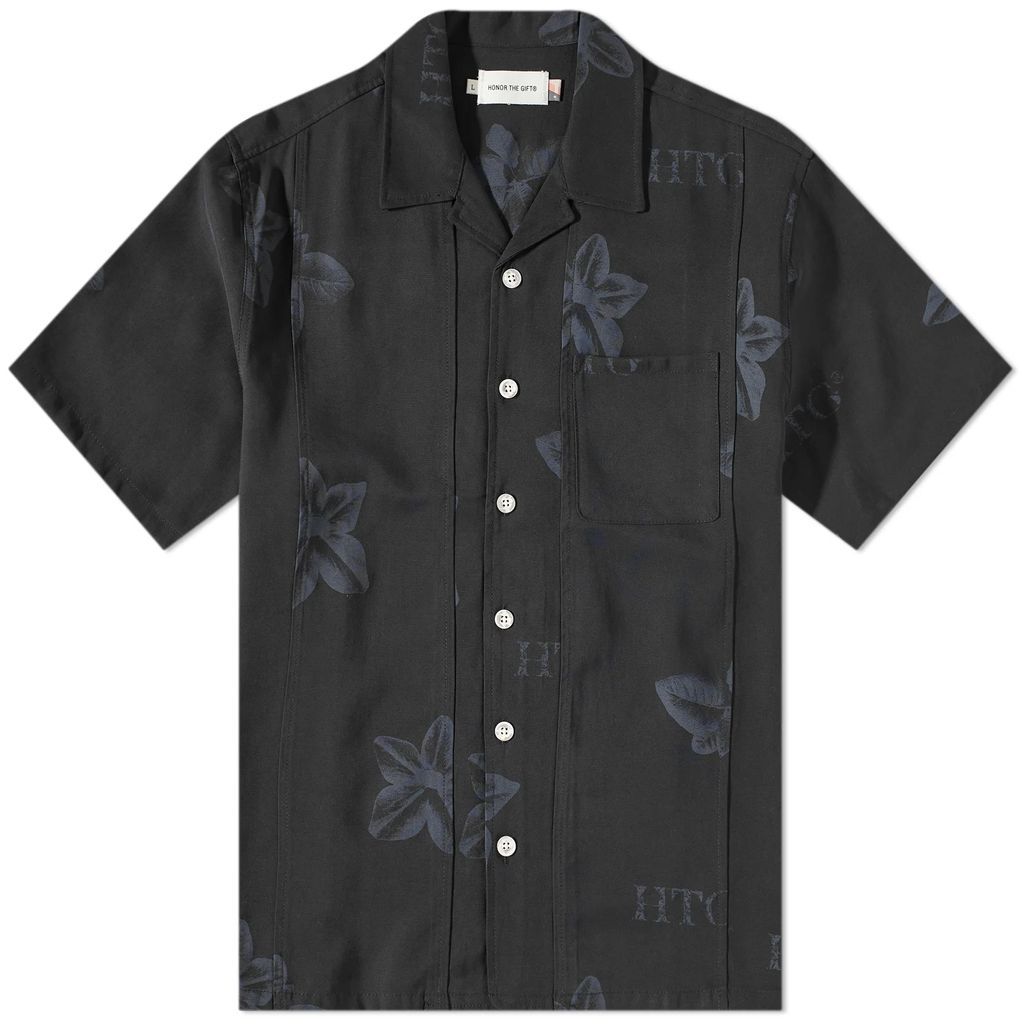 Men's Floral Tobacco Vacation Shirt Black
