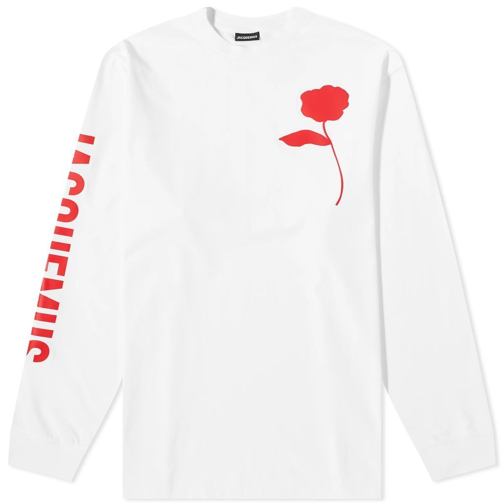 Men's Ciceri Long Sleeve Rose T-Shirt White/Red