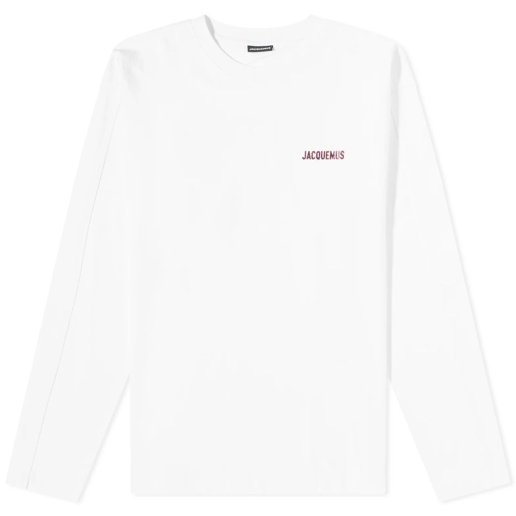 Men's Pavane Logo Long Sleeve T-Shirt White Jelly Print