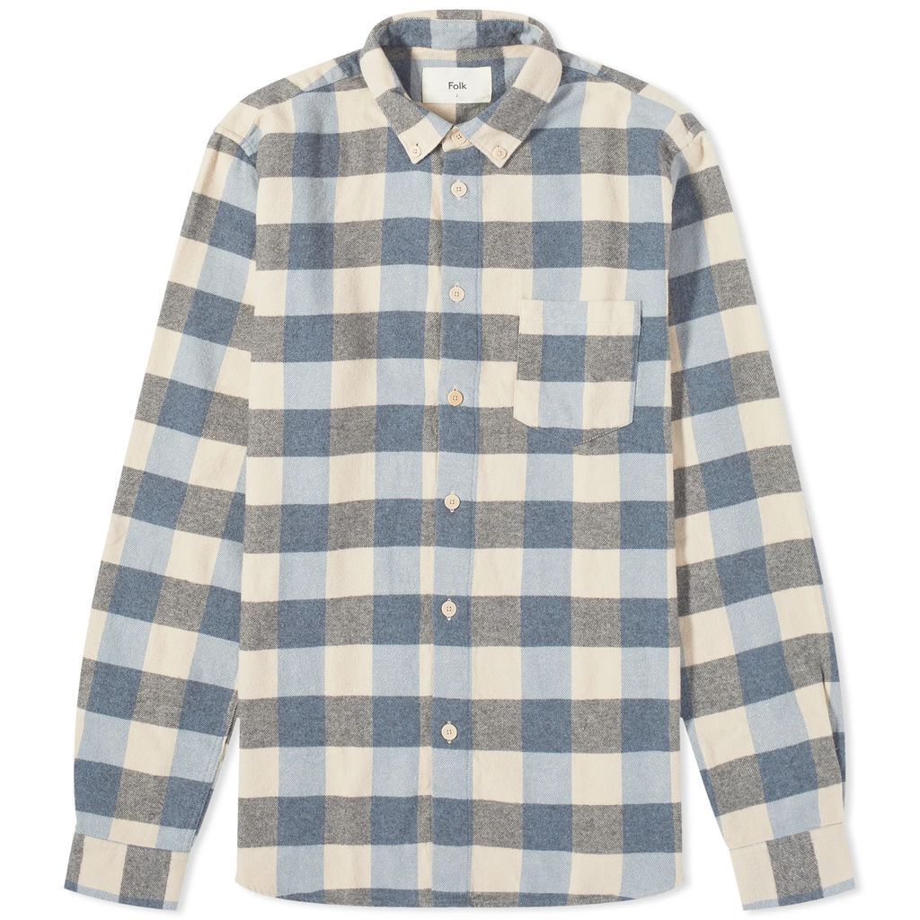 Men's Relaxed Fit Shirt Blue Flannel Check