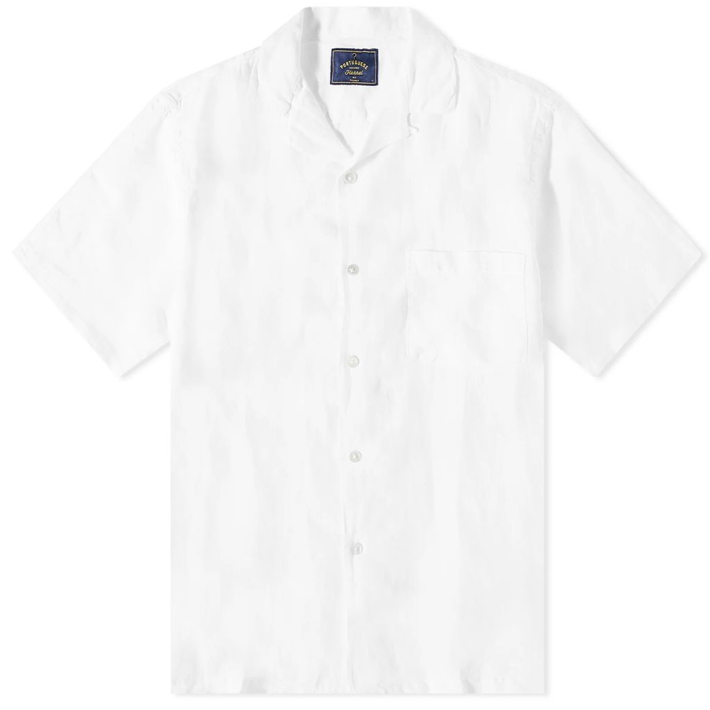 Men's Linen Camp Vacation Shirt White