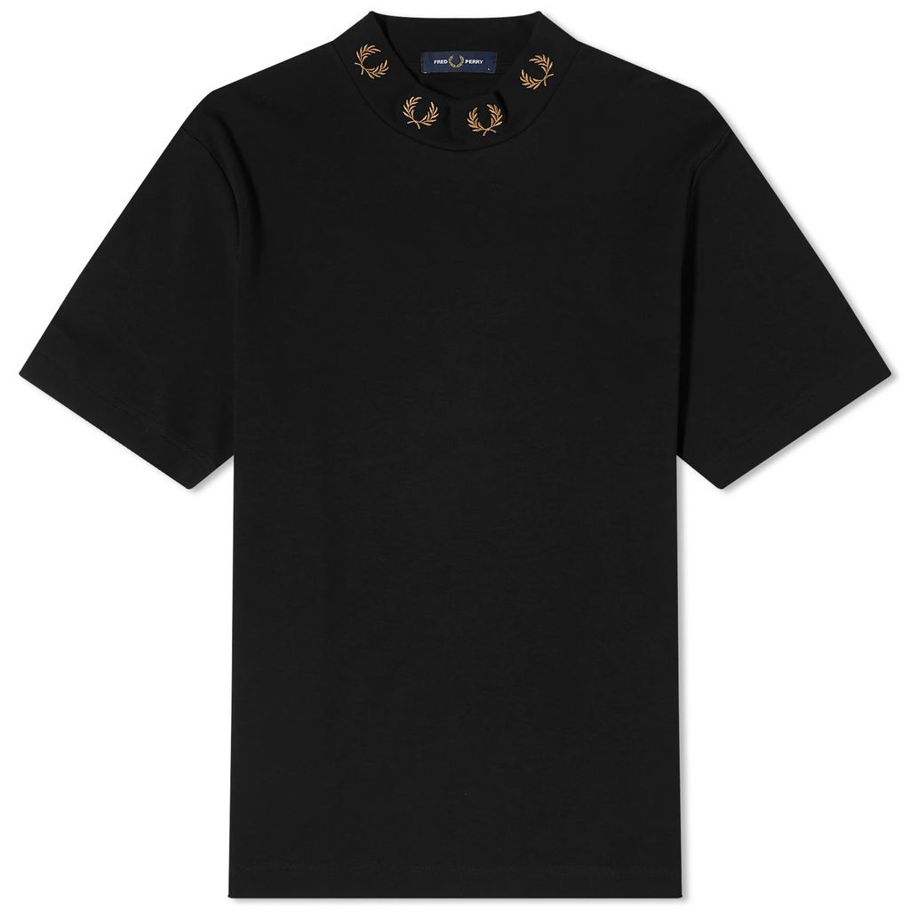 Men's Laurel Wreath High Neck T-Shirt Black