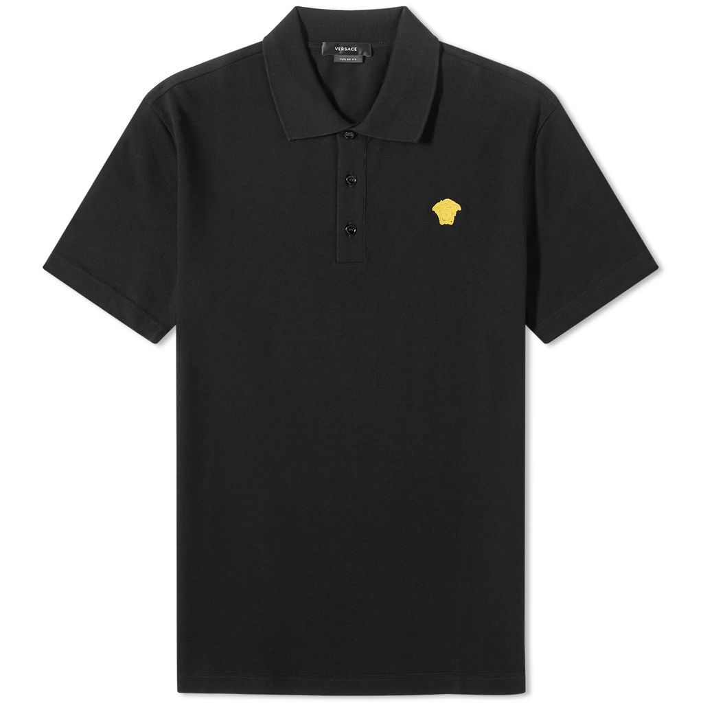Men's Medusa Logo Polo Shirt Black