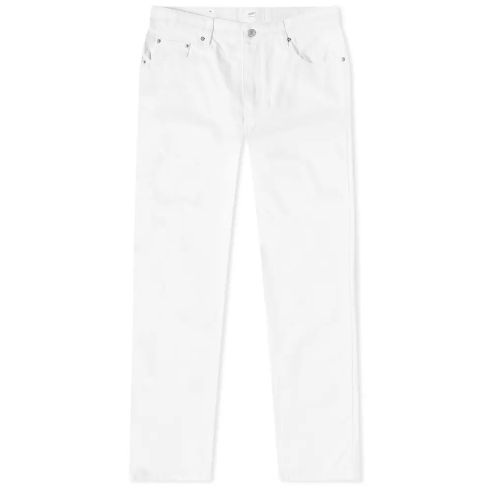 AMI Tapered Fit Jeans White