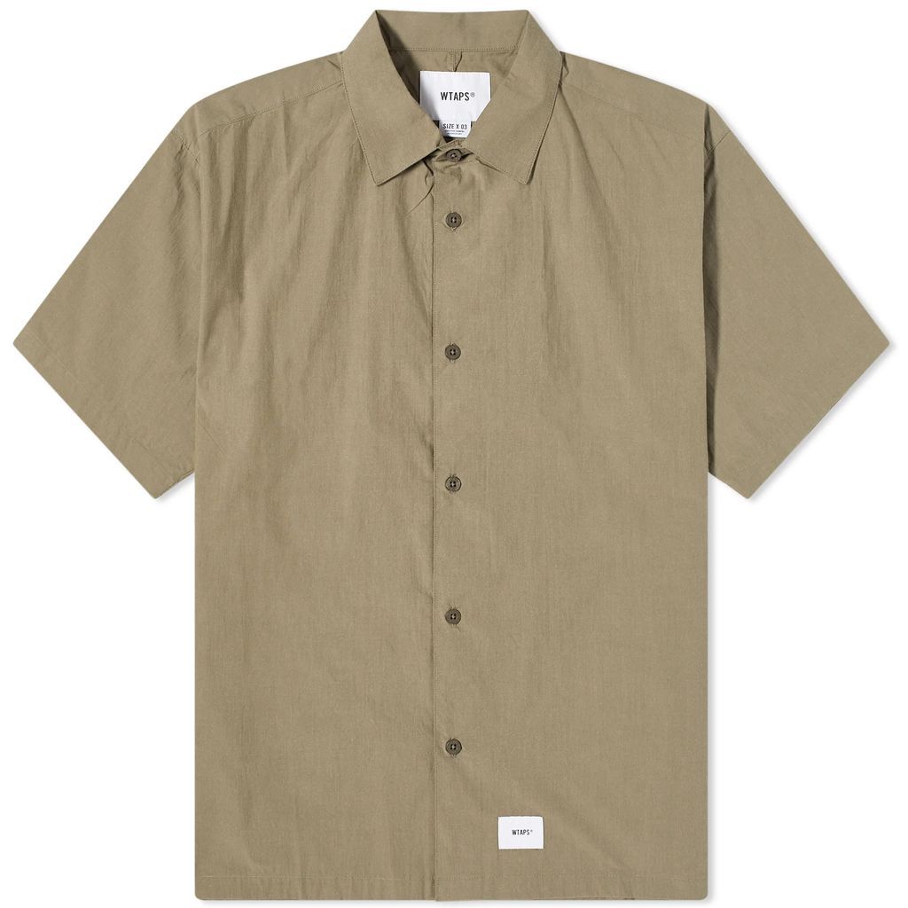 Men's 04 Confusion Short Sleeve Back Print Shirt Olive Drab
